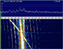 The HB9BBD terrestrial signal, the same reflected off the moon, and a random reflection by an unknown satellite - recorded by HB9BHU